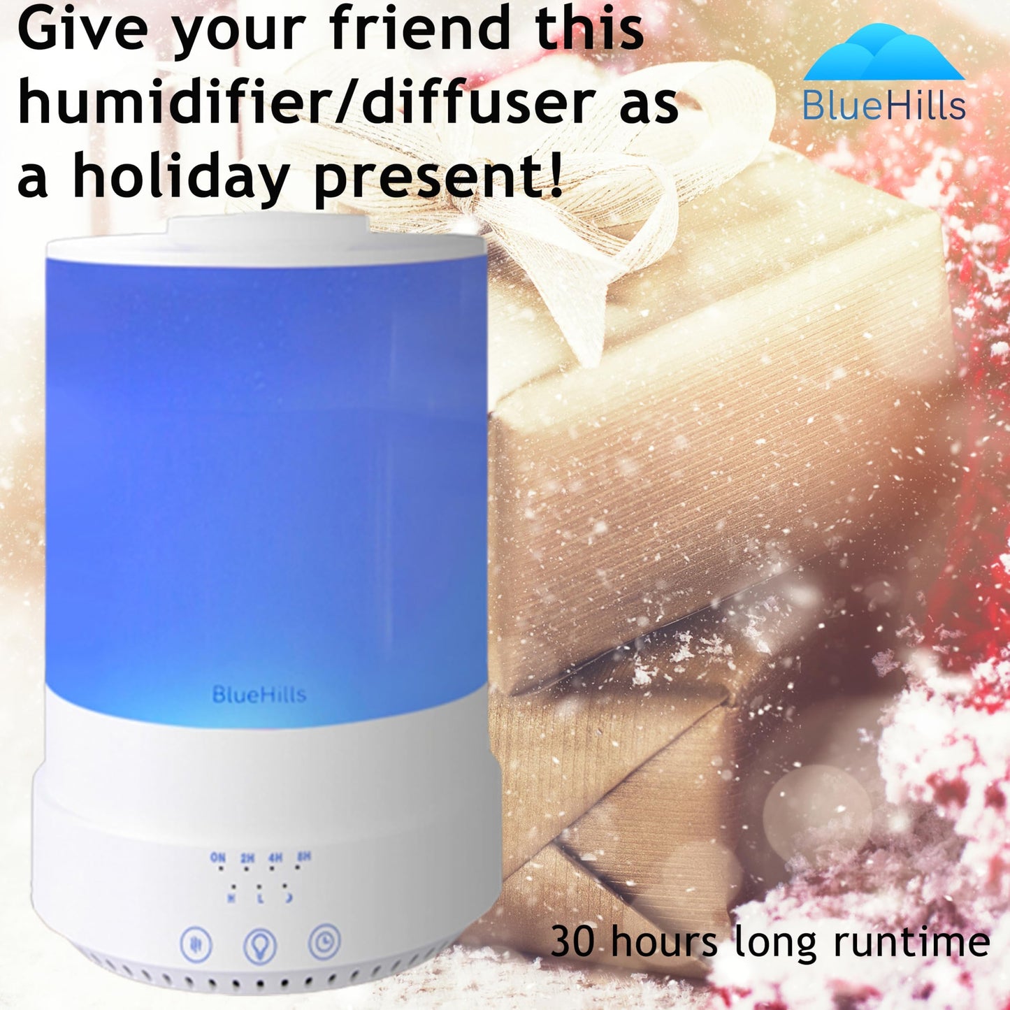 BlueHills 2500ml XL Essential Oil Diffuser – Large 2.5L Humidifier (White)