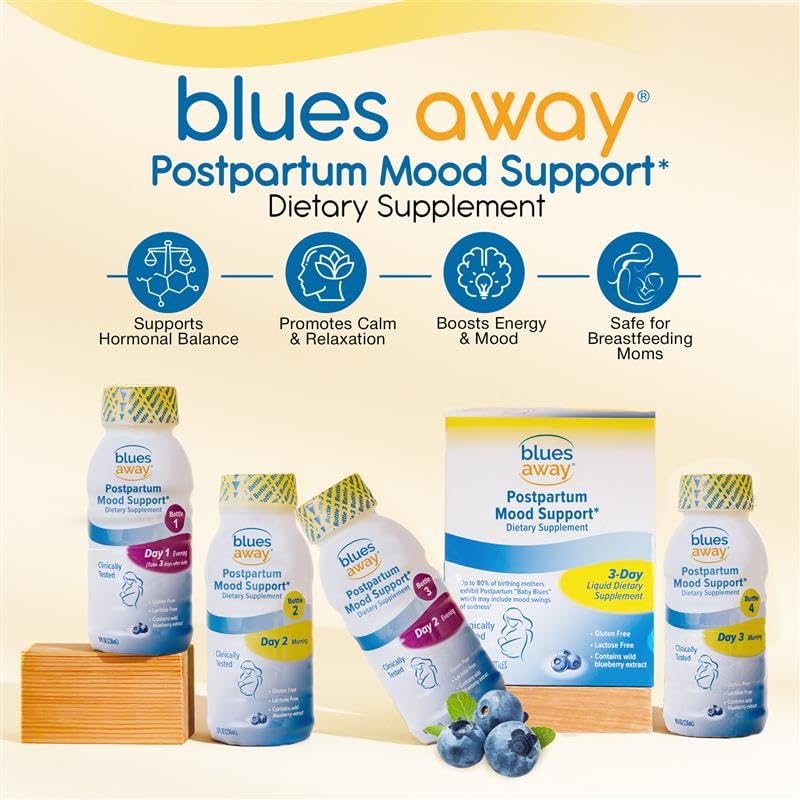 Blues Away Postpartum Mood Support Drink – 3-Day Shake Kit (4 Bottles)