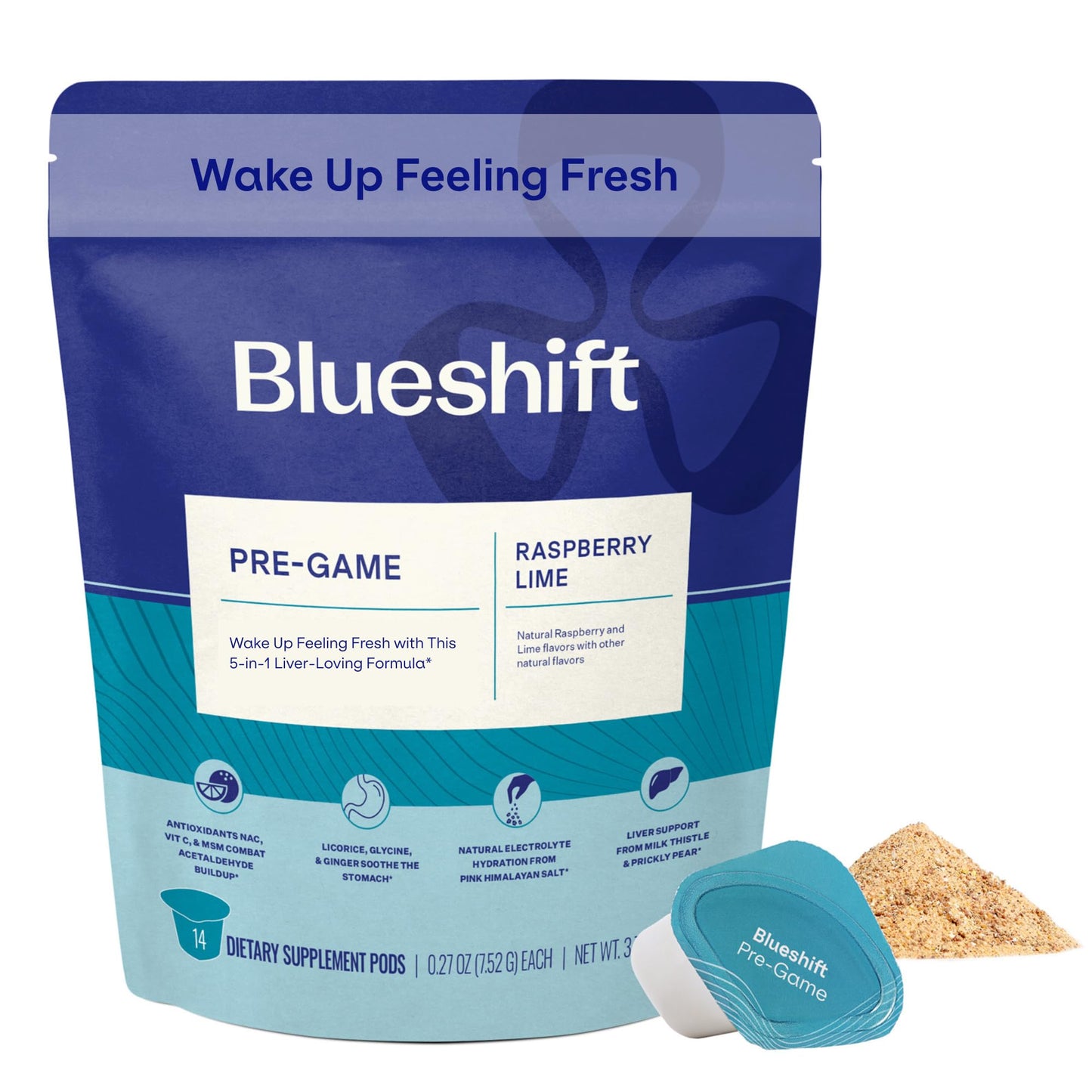 Blueshift Pre-Game NAC Electrolytes, Liver Support (14 Pack)