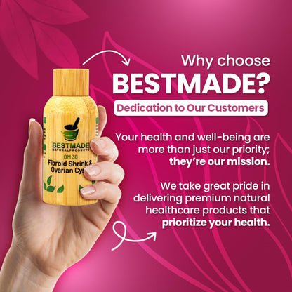 Fibroid Shrink & Ovarian Cysts BM36 - Helps Shrink Fibroids and Ovarian Cysts, Balance Estrogen Levels and Prevent Regrowth, Support for Menstrual Pain and Painful Intercourse, 30 mL Drops | Bestmade