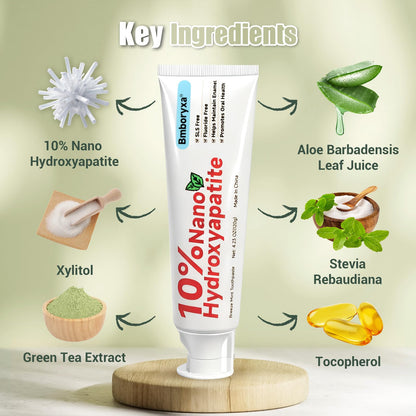 Bmboryxa 10% Nano Hydroxyapatite Toothpaste – SLS & Fluoride Free (Mint, 4.23oz)