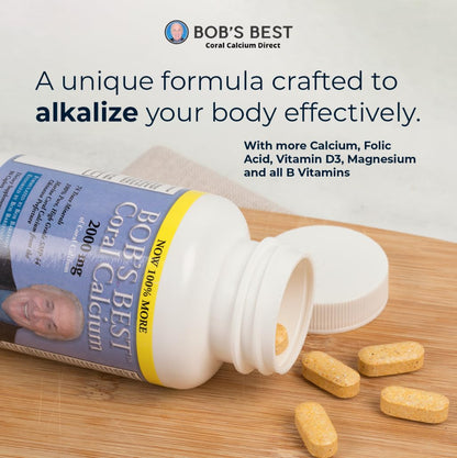 Bob Barefoot’s Bob’s Best Coral Calcium 2000 mg – Authentic Coral Calcium Formula, 3 Pack (90 Caplets)