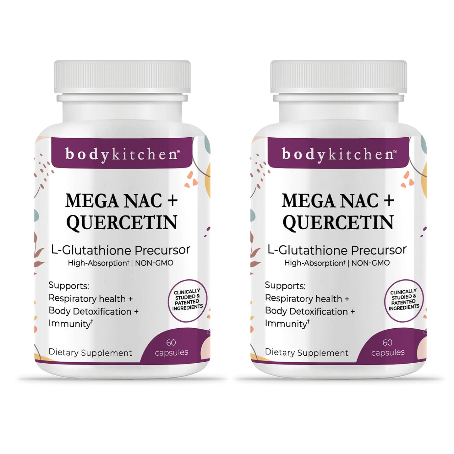 Body Kitchen Mega NAC 600 mg with Quercetin – Supports Respiratory Health & Immune Function (Veggie Caps, 2-Pack)
