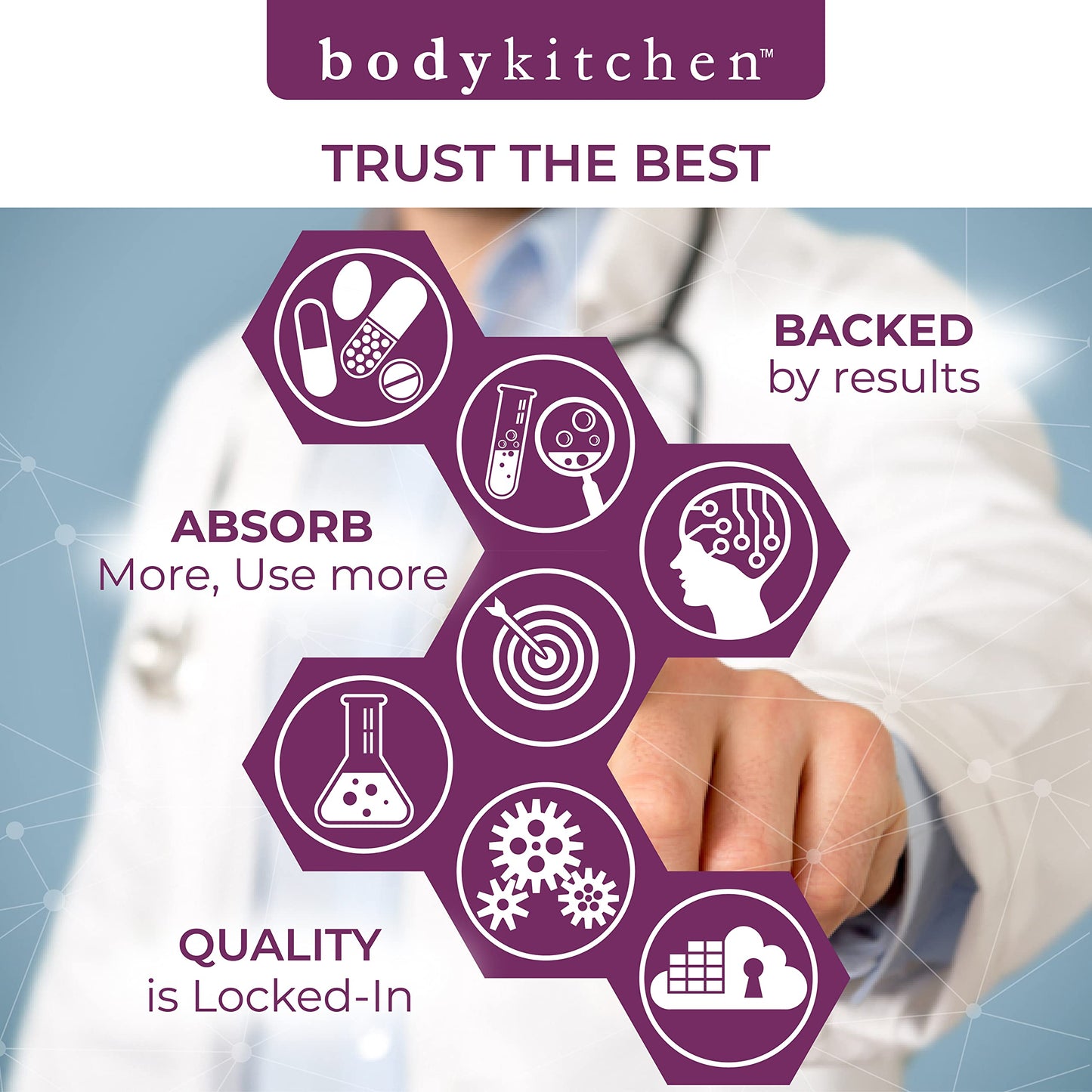 Body Kitchen Pro-Elastin 1000 mg Elastin Supplement – 3-Pack for Skin Elasticity and Firmness