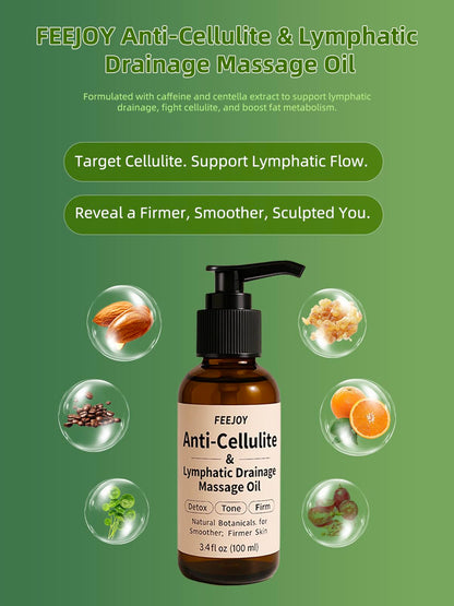 Body Oil & Massage Oil for Cellulite, Lymphatic Drainage & Skin Tightening | Daily Use