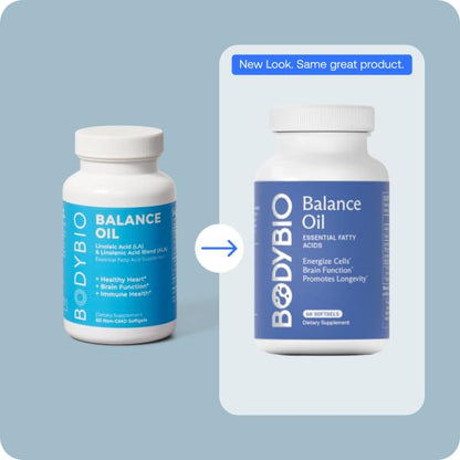 BodyBio Balance Oil – Omega 3-6 Supplement | Cold-Pressed Flaxseed & Safflower Oil