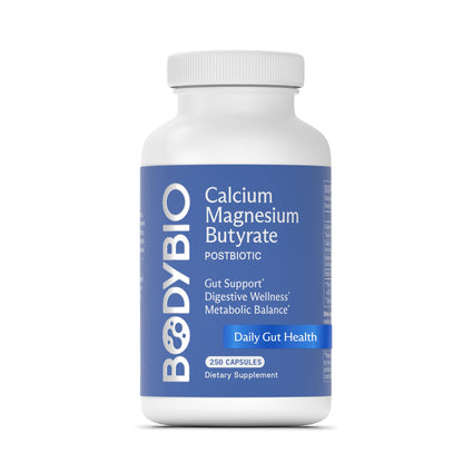 BodyBio Butyrate Postbiotic for Gut Health & Digestive Support | Calcium & Magnesium