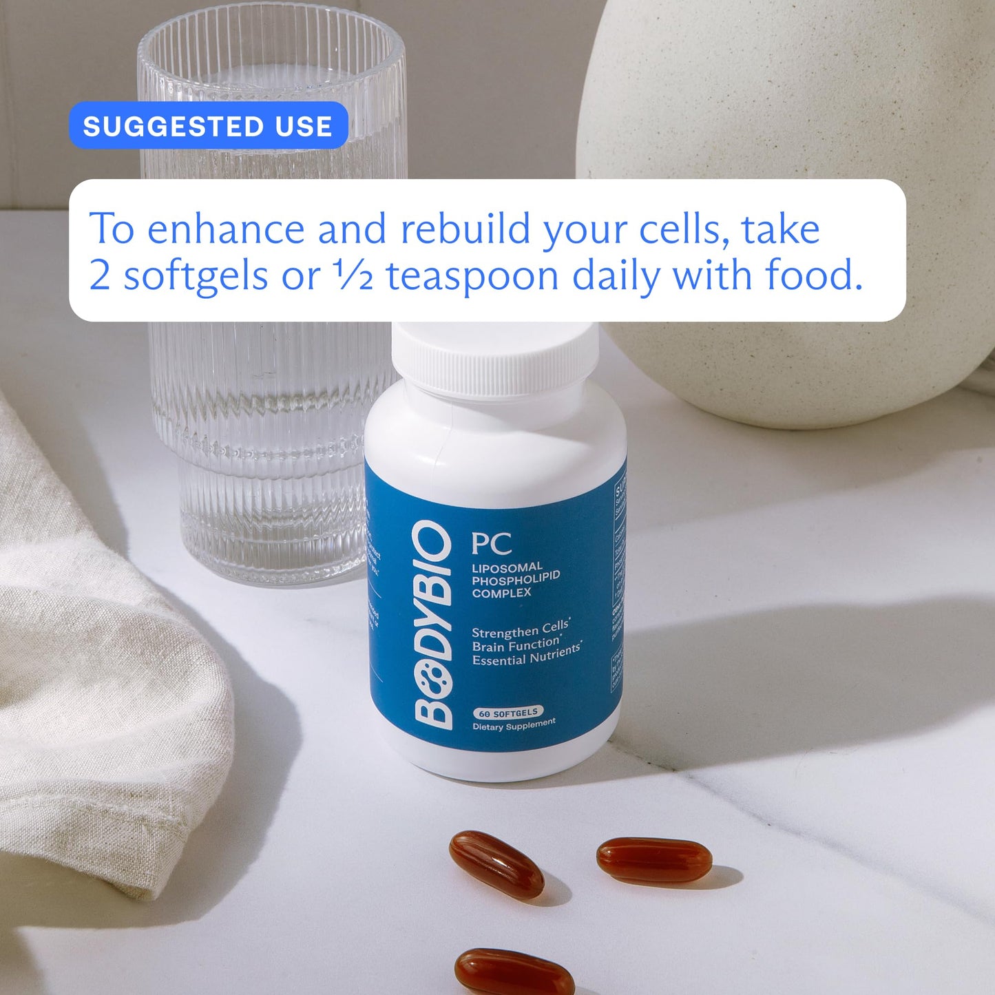 BodyBio PC | Phosphatidylcholine for Brain Health, Cognitive Support & Healthy Aging