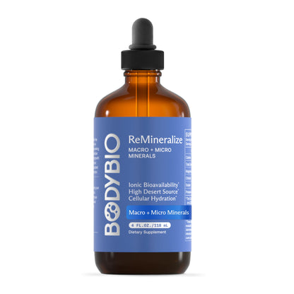 BodyBio ReMineralize - Concentrated Ionic Trace Minerals for Hydration (4 Fl Oz)