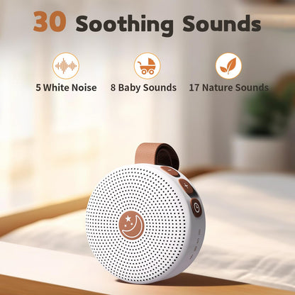 BodyHush Mini Shushing Sound Machine – Portable White Noise & Brown Noise with 30 Soothing Sounds