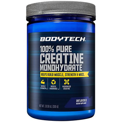 BODYTECH 100% Pure Creatine Monohydrate Powder – Unflavored, 10.58 oz (60 Servings)