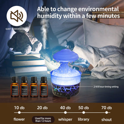 BOHOFAM Aroma Essential Oil Diffuser – Rain Cloud Humidifier (Black)