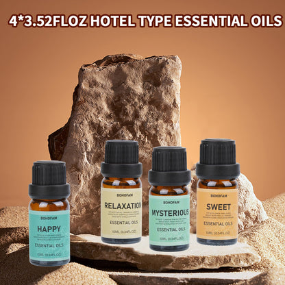 BOHOFAM Essential Oil Diffuser with Himalayan Salt Lamp – White, Dual Flame & Jellyfish, 4x10ml Oils