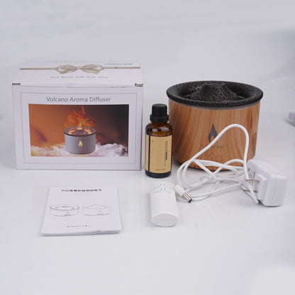 BOHOFAM Aroma Essential Oil Diffuser 360ML – Volcano & Flame Modes, 7-Color Lights, Large Room Humidifier
