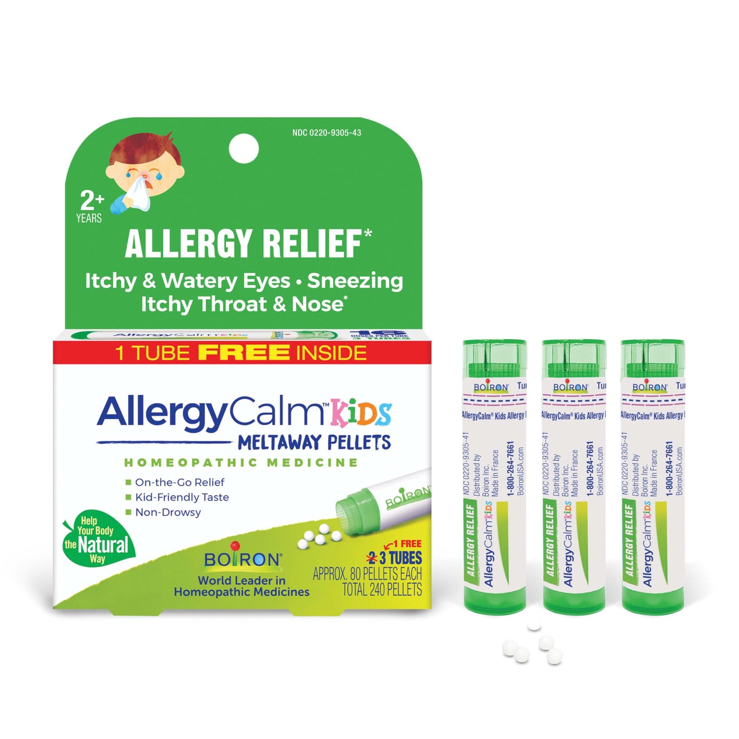 Boiron AllergyCalm Kids – Homeopathic Allergy Relief (3 Tubes Box)