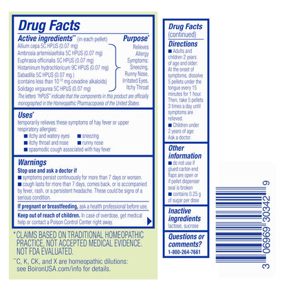 Boiron AllergyCalm On the Go - Targeted Allergy Relief Pellets (2 Count, 160 Pellets)