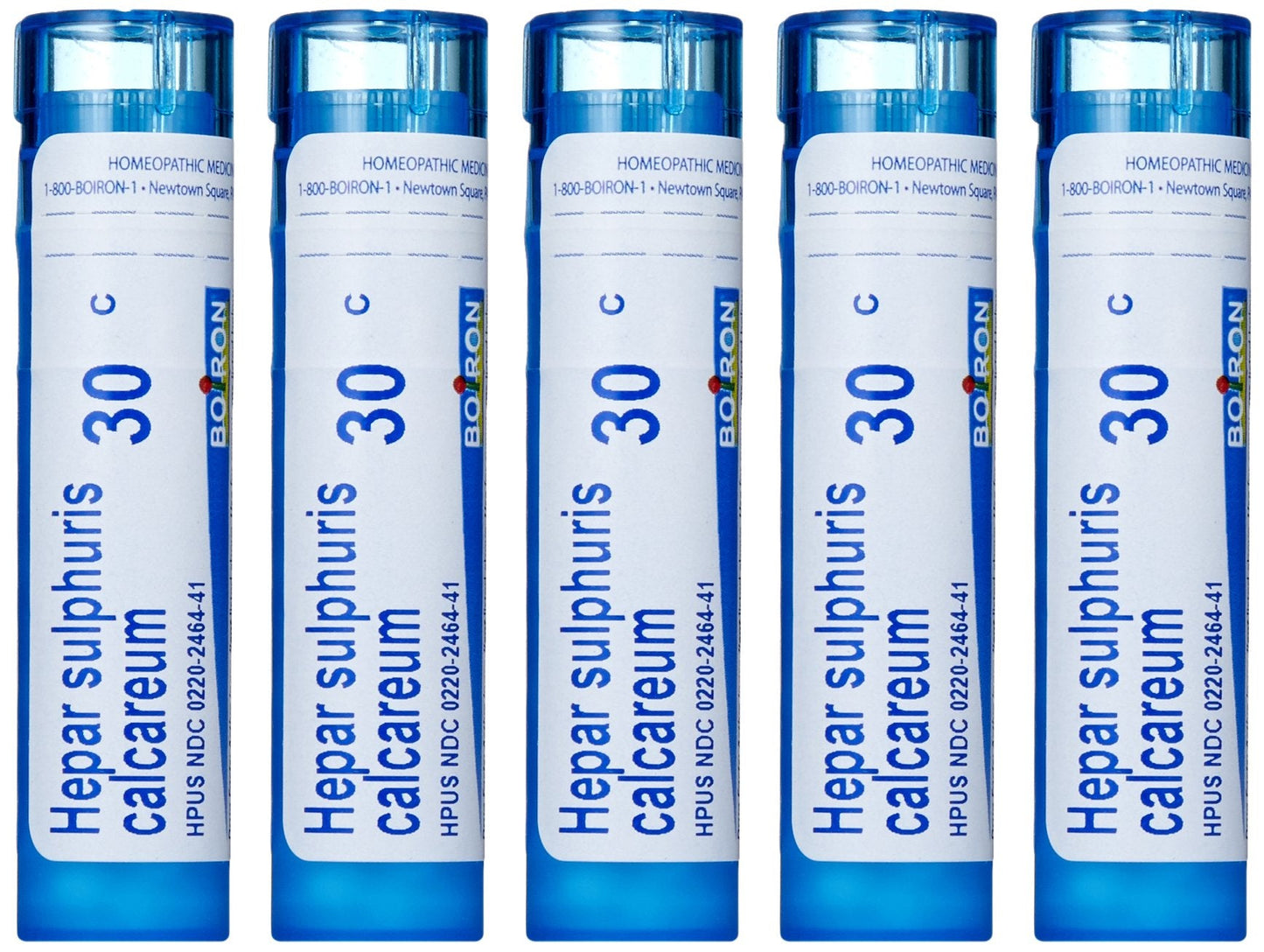 Boiron Hepar Sulphuris Calcareum 30C — Homeopathic Cough Medicine (Pack of 5)