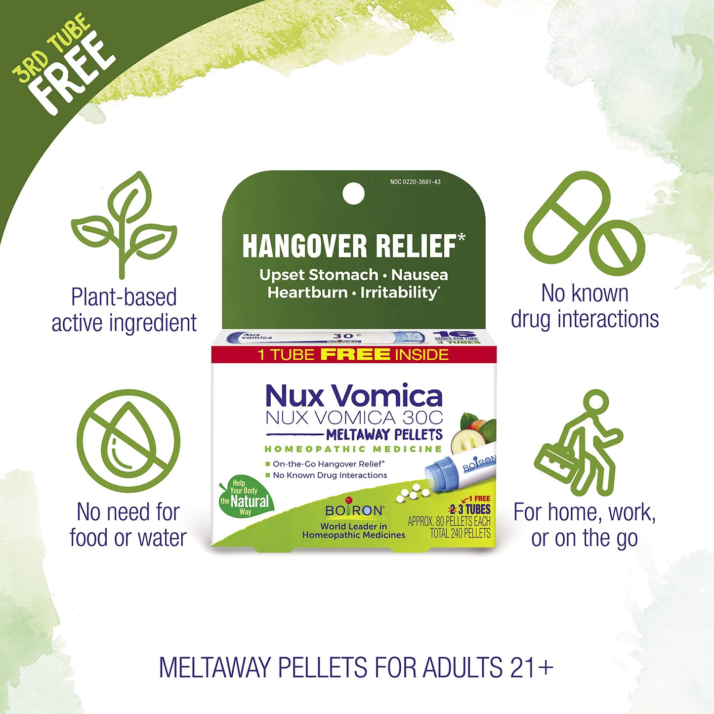 Boiron Nux Vomica 30C Hangover Relief – Homeopathic Medicine
