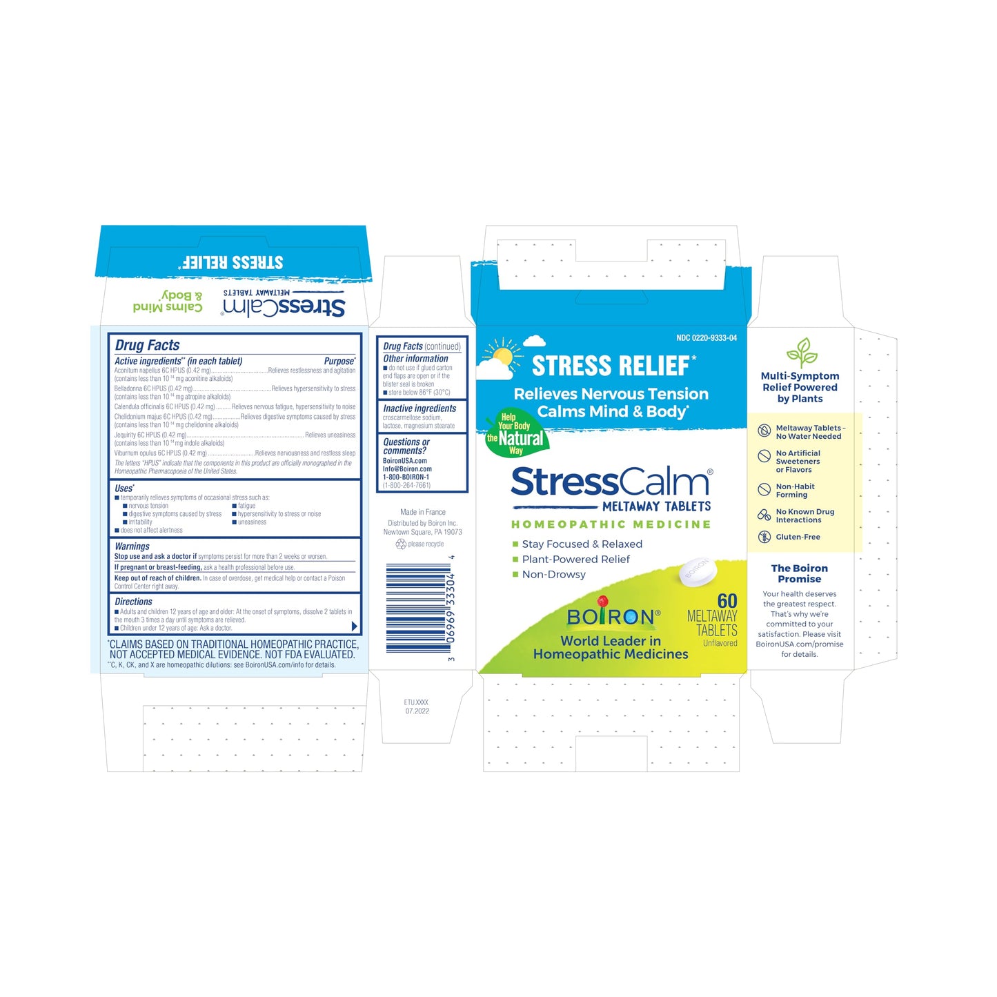 Boiron StressCalm Dissolvable Tablets – 60 Count (Pack of 3) | Non-Drowsy Stress Relief