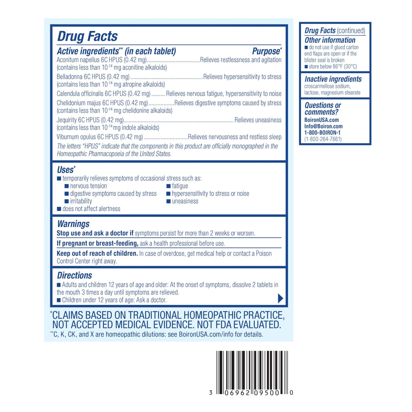 Boiron StressCalm Tablets - Stress Relief & Calm (120 Count, 2-Pack)