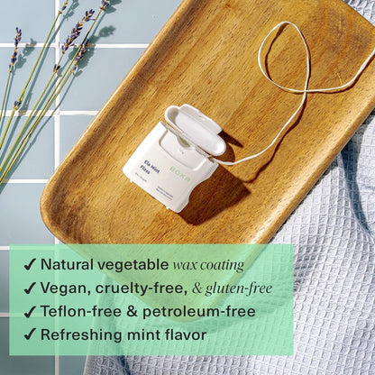 Boka Ela Mint Expandable Woven Dental Floss - 3 Pack, Waxed, Natural Vegetable Wax, Teflon-Free & Petroleum-Free