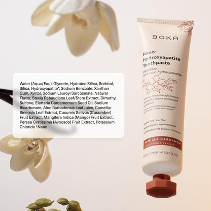 Boka Fluoride-Free Toothpaste with Nano-Hydroxyapatite – Vanilla Cardamom, 4 oz