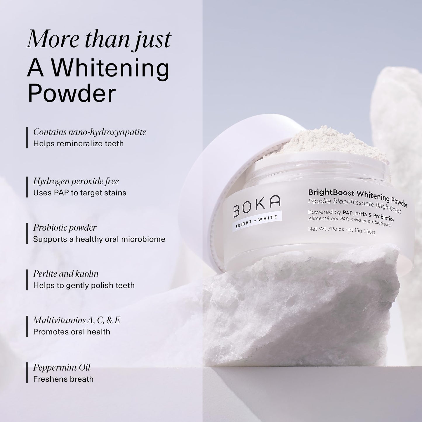 Boka Teeth Whitening Powder | Nano Hydroxyapatite, Sensitive Teeth Safe
