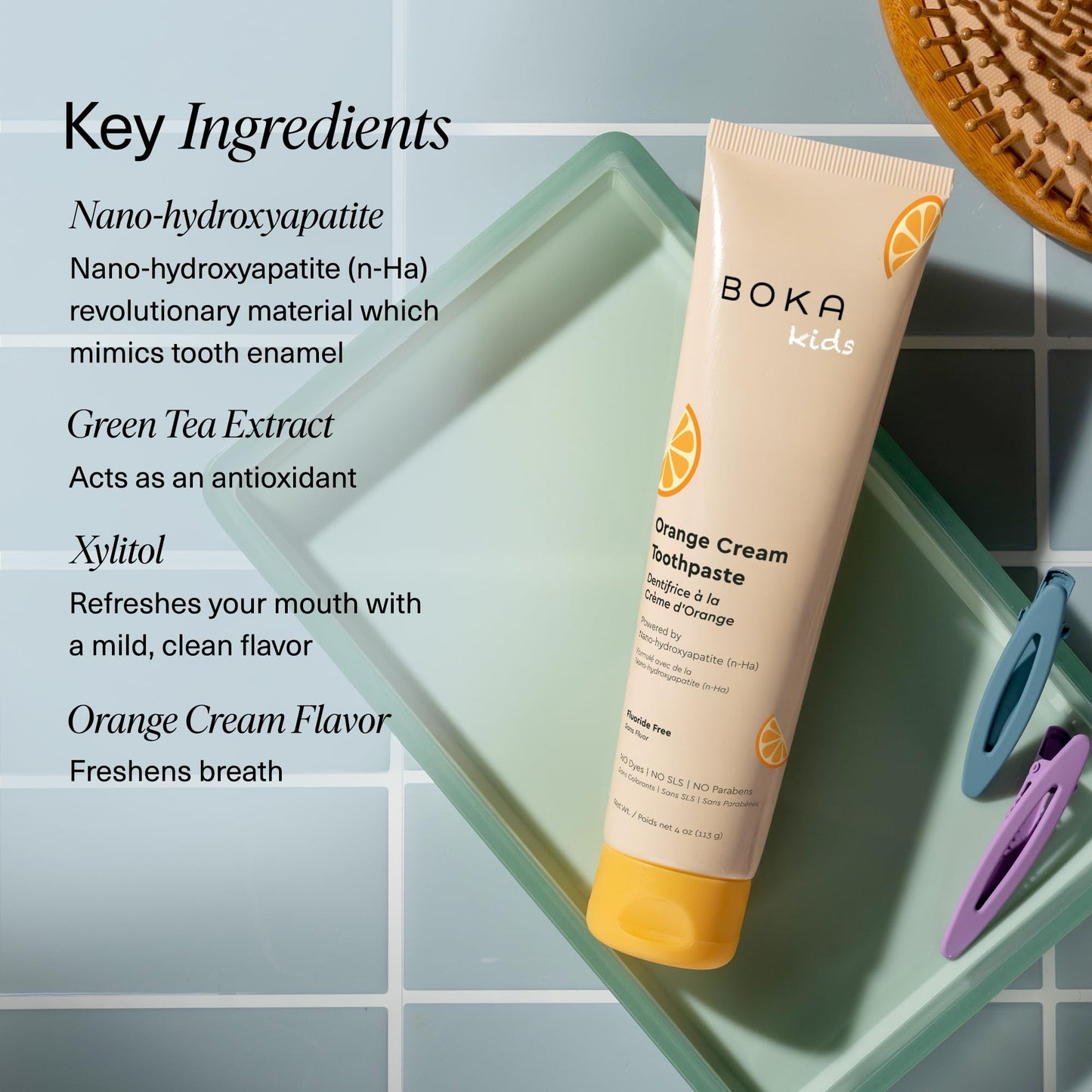 Boka Fluoride Free Toothpaste with Nano Hydroxyapatite for Kids | Orange Cream 4 oz