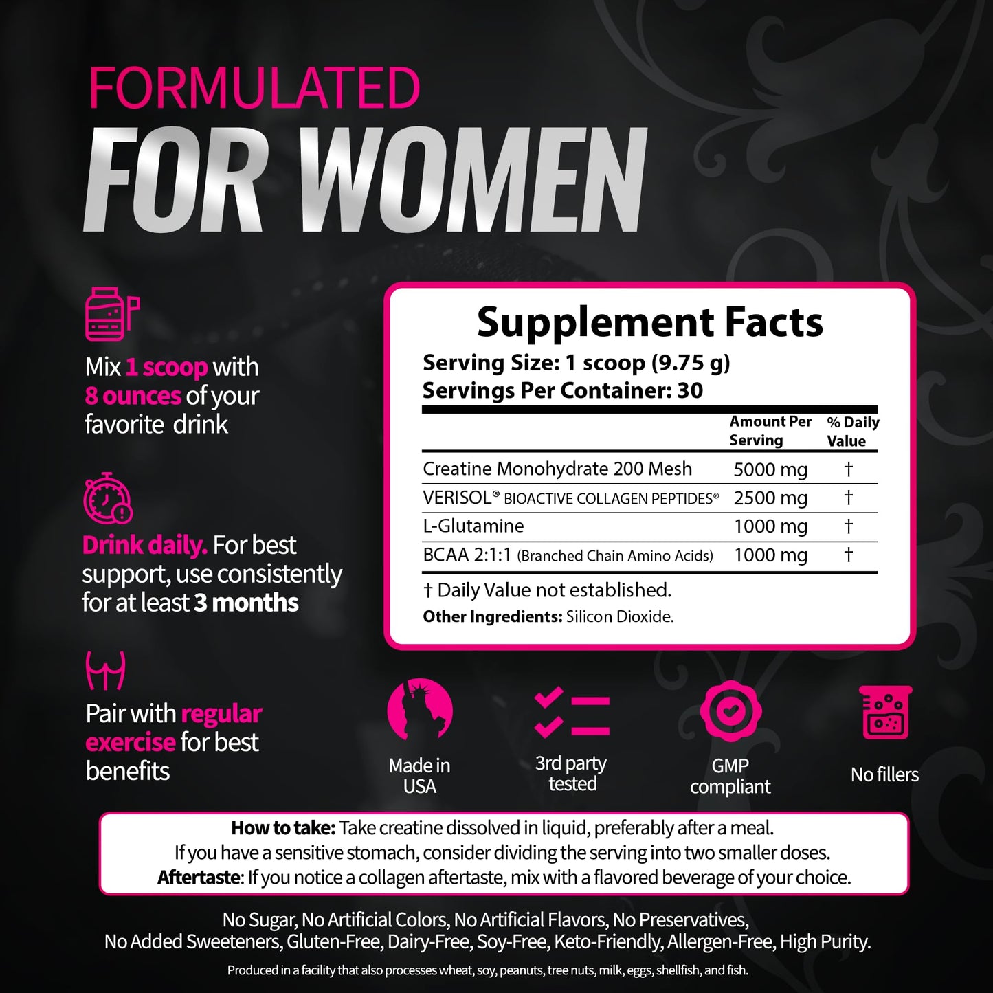 Bold Buns Creatine for Women – Booty Builder with Collagen & BCAA