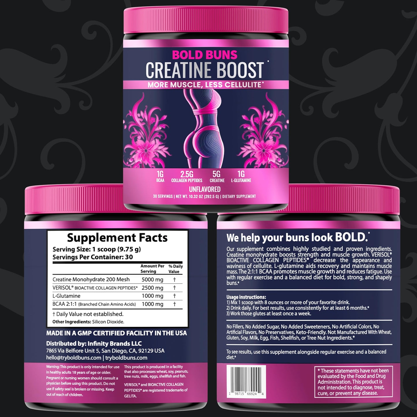 Bold Buns Creatine for Women – Booty Builder with Collagen & BCAA