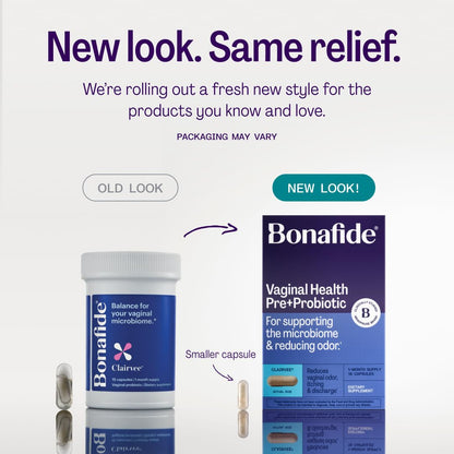 Clairvee by Bonafide — Vaginal Probiotic for Odor, Itching & Discharge | 3-Month Supply (45 Capsules)