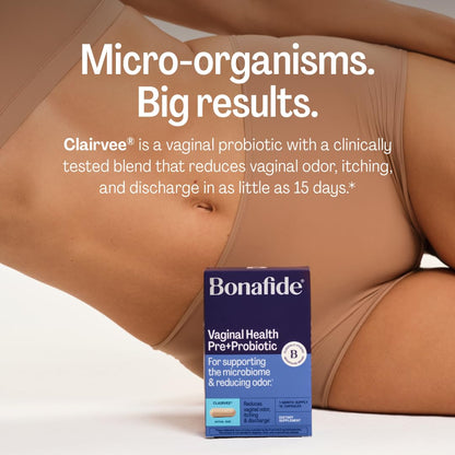 Bonafide Clairvee Vaginal Probiotic | Odor, Itching & Discharge Relief (15 Capsules)