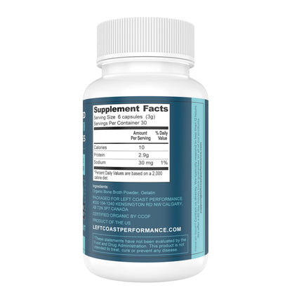 Grass-Fed Bone Broth Capsules with Collagen – 180 Caps | Gut & Joints Support