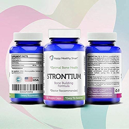 #1 Strontium Bone Health Supplement - Doctor Recommended Worldwide - 90 Veggie Caps Made in USA
