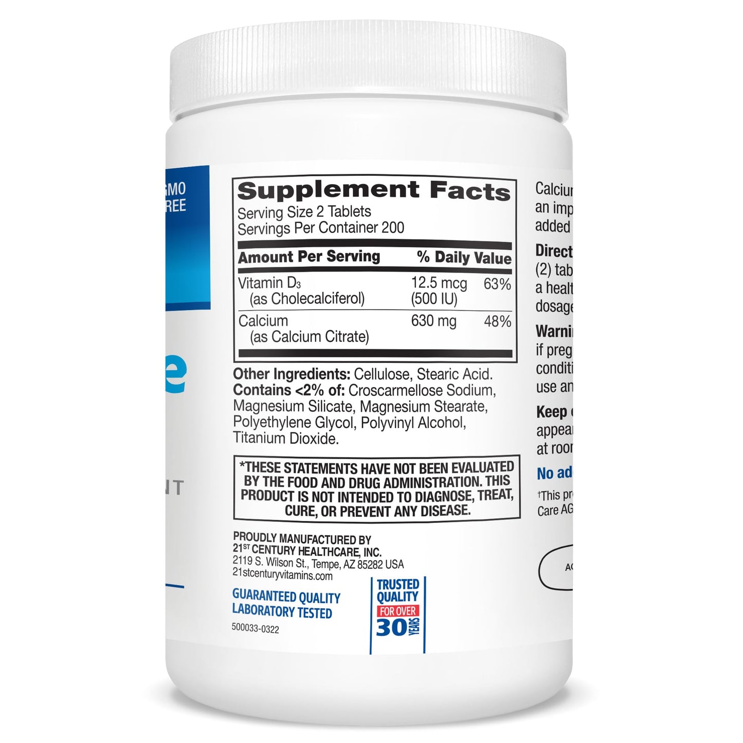 21st Century Vitamins Calcium Citrate Plus D3 Maximum Tablets – 400 Count