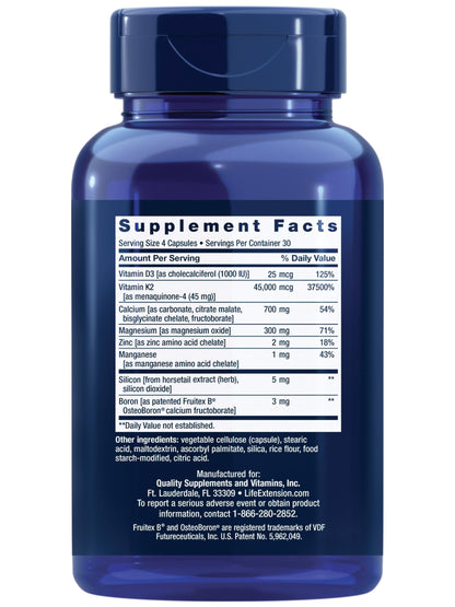 Bone Restore Elite Calcium with K2 - Life Extension | Gluten-Free & Non-GMO | 120 Capsules