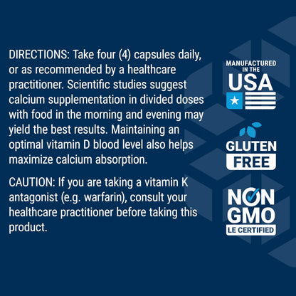 Bone Restore Elite Calcium with K2 - Life Extension | Gluten-Free & Non-GMO | 120 Capsules