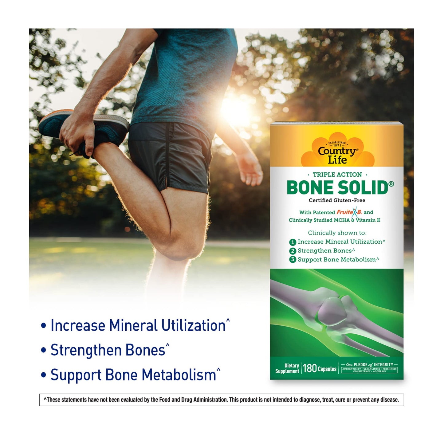 Bone Solid - MCHA Bone Health Supplement with Vitamin K2 & D3 | 180 Capsules