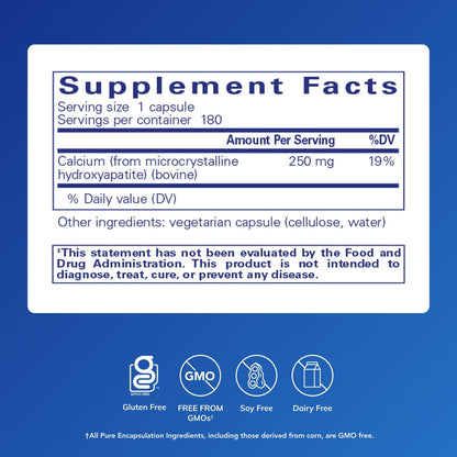 Pure Encapsulations Calcium MCHA | Hypoallergenic Calcium for Bone Health | 180 Capsules