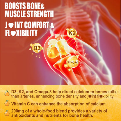 Vitamin D3 K2 Gummies 5000/10000IU with Omega-3 & MK-7 – Bone & Immune Support