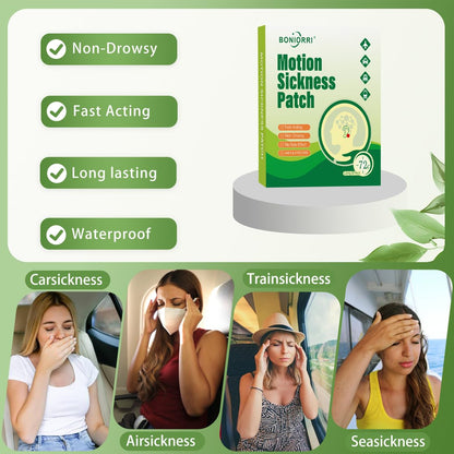 BONIORRI Motion Sickness Patches – Non-Drowsy Behind-Ear Sea Patches (12 Count)