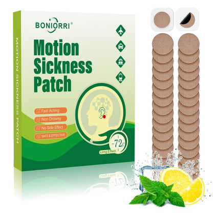 BONIORRI Motion Sickness Patches | Non-Drowsy Sea Sickness Patches, 36 Count