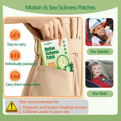 BONIORRI Motion Sickness Patches | Non-Drowsy Sea Sickness Patches, 36 Count