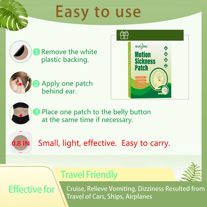 BONIORRI Motion Sickness Patches | Non-Drowsy Sea Sickness Patches, 36 Count