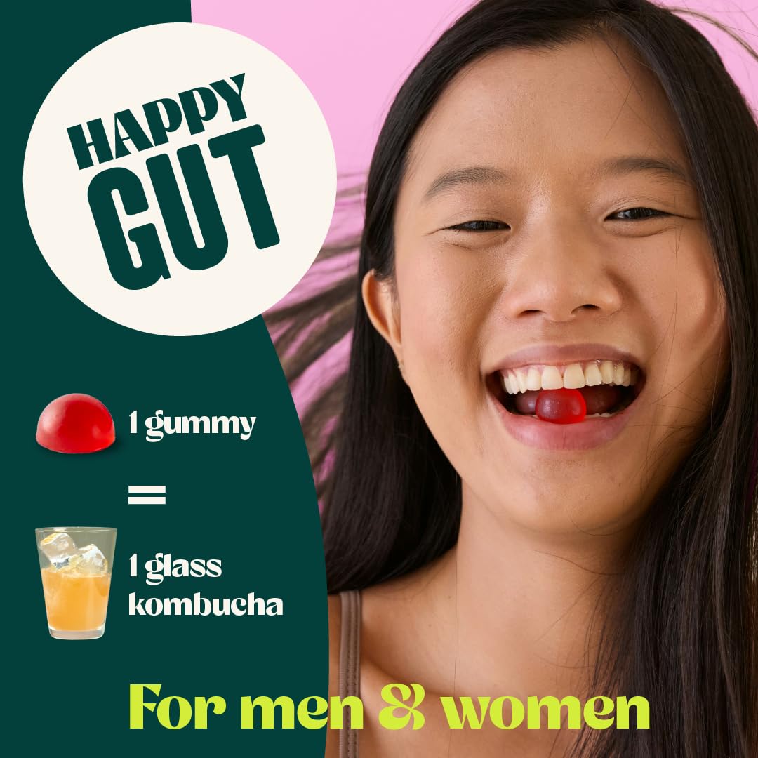 BoochBod Probiotic Kombucha Gummies – Gut Health, Prebiotics & Probiotics