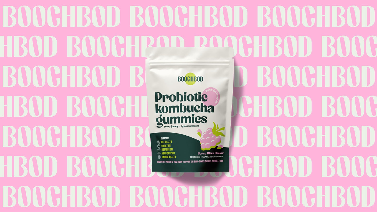 BoochBod Probiotic Kombucha Gummies – Gut Health, Prebiotics & Probiotics