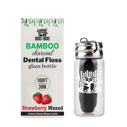 BOONBOO Dental Floss | Bamboo Charcoal Woven Thread - Strawberry