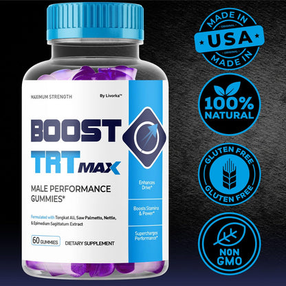 (2 Pack) Boost TRT Max Gummies for Men – Advanced Natural Formula, 2 Months Supply