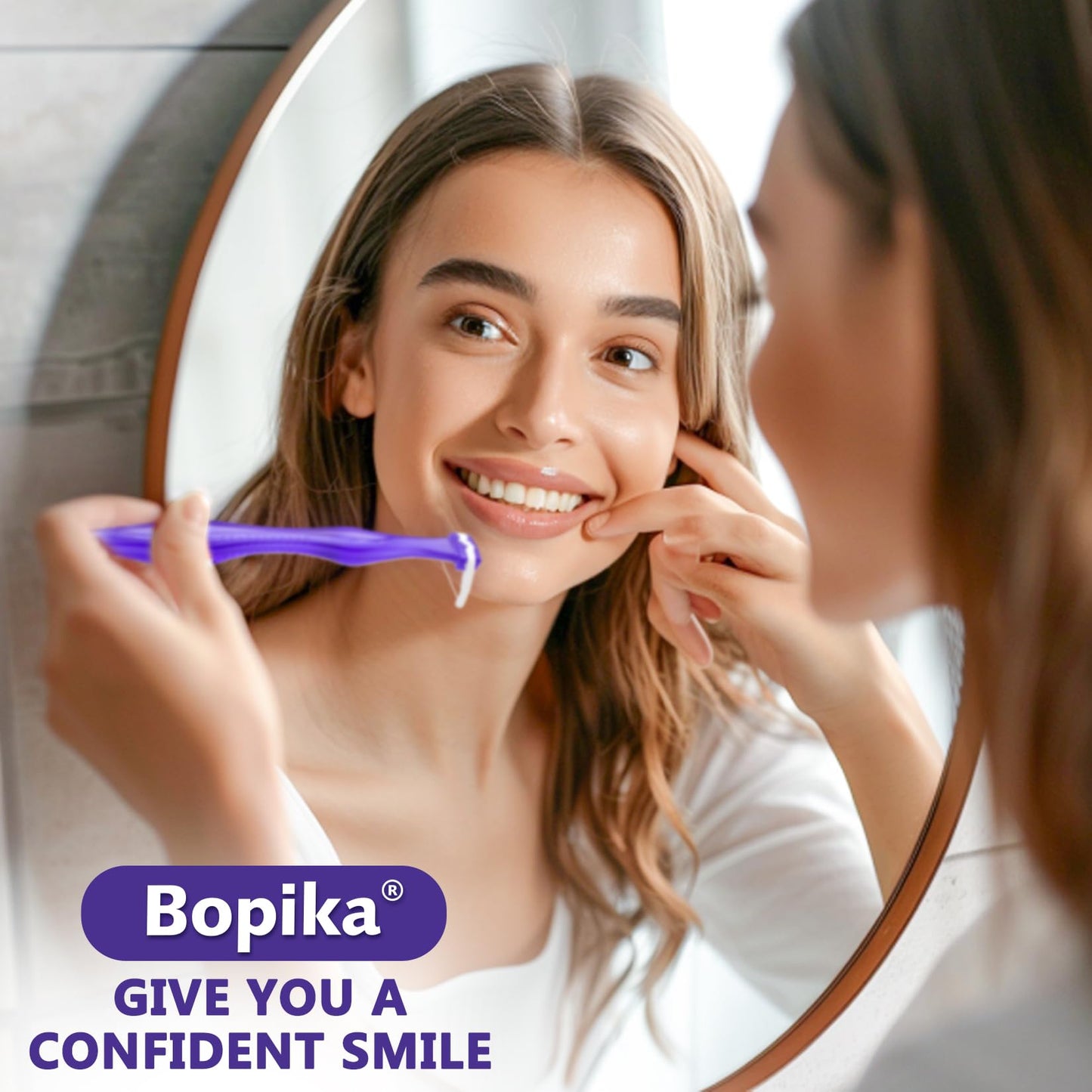 Bopika Dental Floss - Extra Strength Floss with 2 Handles & 240 Refills | Snap-On Flosser Kit