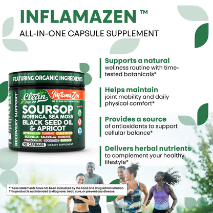 Clean Nutra Soursop Supplement with Moringa, Sea Moss & Berberine